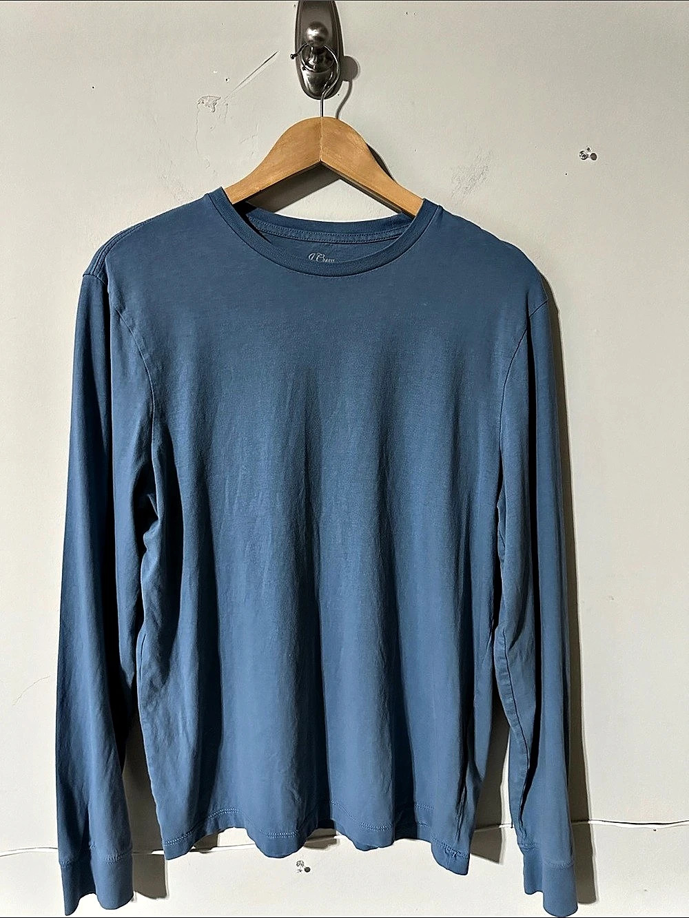 J.Crew • Men’s Essential Tee Blue 100% Cotton Long Sleeve Shirt Size M